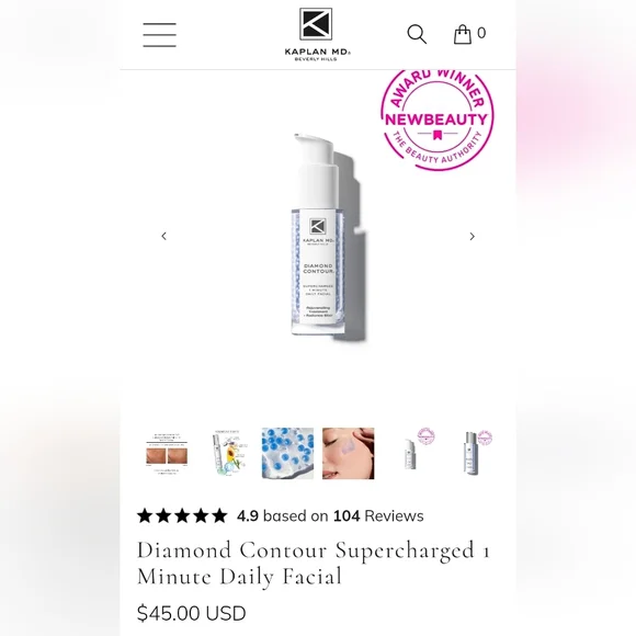 Kaplan MD Beverly Hills Diamond Contour Advanced 1 Minute Daily Facial x2